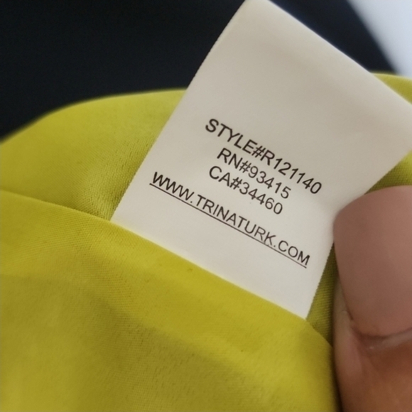 Trina Turk Tailored Blazer Jacket Contrast Stitch Lime Lining Size 8 - Picture 11 of 11